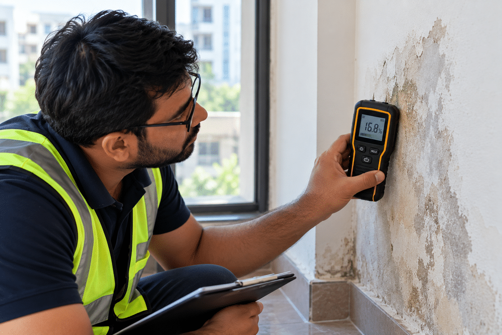 Moisture meter in home inspection