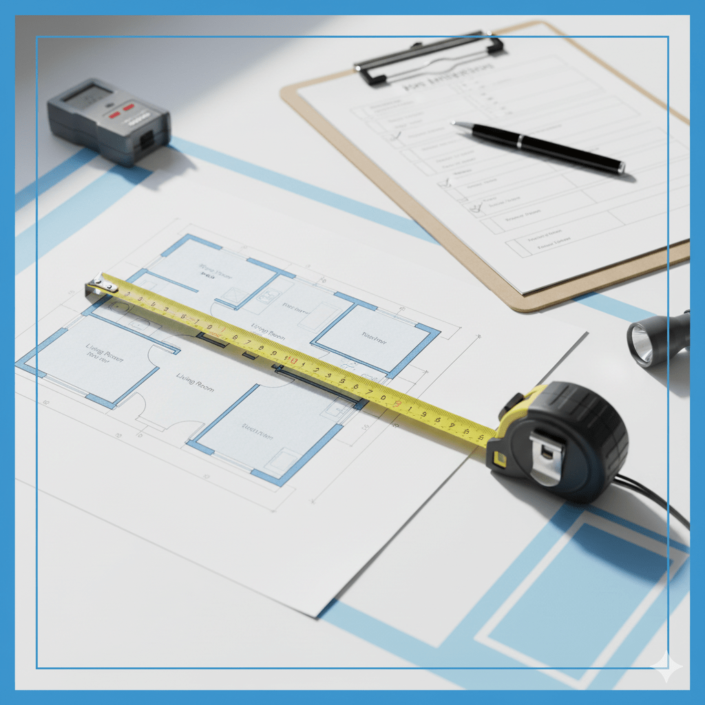 Measuring tape in home inspection