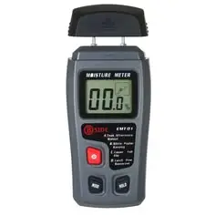Moisture meter detecting dampness and hidden leakage in walls