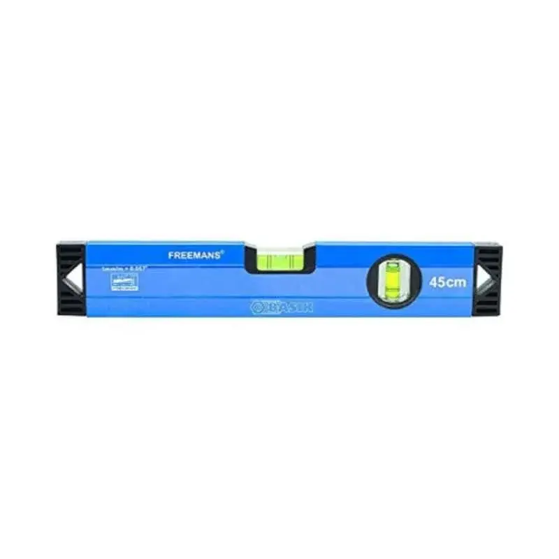 Spirit level checking wall alignment and surface level